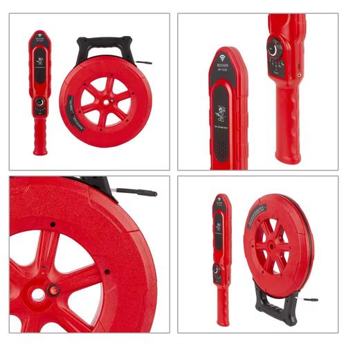 Detector profissional de obstrução de canos de parede NF-5120 – Faixa de detecção de 20M, compatibilidade universal para tubos de ferro, PVC, plástico e cimento, receptor de alta sensibilidade com configurações ajustáveis, bateria recarregável de íon-lítio, sonda à prova d'água, design portátil ergonômico, alertas áudio e visuais para inspeções precisas, reparos e projetos de reforma residencial, ideal para encanadores, eletricistas, empreiteiros e entusiastas de faça-você-mesmo