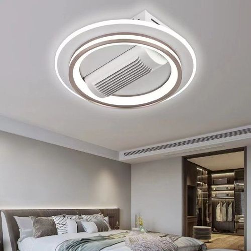 Este abajur de teto com ventilador circular combina iluminação e brisa fresca em um só.  As pás do ventilador são invisíveis e seguras.  A luz LED é suave e boa para os olhos, com múltiplas configurações de ajuste.  A brisa suave circula sem soprar diretamente.  O design simples é adequado para toda a casa.  Ele suporta controle inteligente, economiza energia e é silencioso, e é a escolha preferida para melhorar o conforto doméstico.