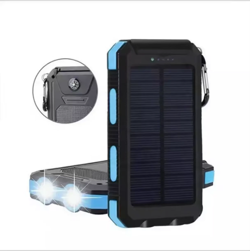 Este banco de energia solar de 20000mAh é equipado com um painel solar para autorecarga.  Ele suporta carregamento rápido sem fio de 15W e carregamento rápido com fio PD de 22,5W.  Ele vem com 4 cabos de carregamento e não precisa levar extras.  Também possui luz LED forte dupla para iluminação.  É feito de proteção tripla de grau militar e é durável e resistente.  É um excelente auxiliar para fornecimento de energia e emergências durante acampamentos e viagens ao ar livre.