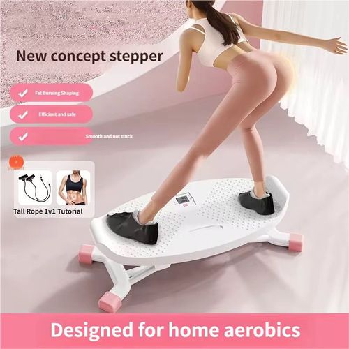 Zvz New Concept Mini Stepper com faixas de resistência destacáveis e contador digital LCD – Máquina portátil de exercícios caseiros para queima de gordura corporal, tonificação de pernas e bumbum, emagriscimento de ombros e costas, correção de postura – design silencioso, suave e não preso, pedal antiderrapante e estrutura compacta dobrável, equipamento ideal para exercícios domésticos para mulheres, homens, entusiastas de fitness, pequenos apartamentos e uso de escritório