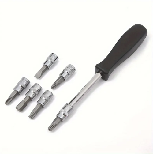 Este kit multifuncional de reparo em aço cromo-vanádio de 53 peças é feito de aço cromo-vanádio de alta dureza e equipado com uma chave de catraca rápida de 72 dentes.  Inclui todas as especificações de acessórios, como soquetes, brocas e extensões, adequados para reparos domésticos e manutenção de carros.  A caixa de ferramentas portátil é organizada de forma cuidadosa e é uma escolha prática tanto para uso doméstico quanto para conserto de carros.