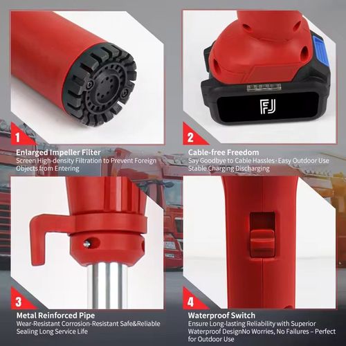 Acionamento de bateria de lítio, partida de um botão e longa potência.  Cabo longo de aço inoxidável é resistente e durável, com forte poder de sucção.  O fundo possui um filtro para evitar obstruções e pode suportar grande fluxo de líquido para extração eficiente do líquido.  Ele pode limpar rapidamente o esgoto do aquário e também é aplicável para drenagem de jardim, extração de líquidos e outros múltiplos cenários.  É portátil e fácil de operar.