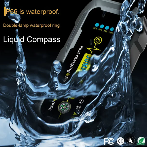 Essa fonte de energia de emergência automotiva de 12V pode ligar instantaneamente um veículo com bateria descarregada com corrente forte.  A grande capacidade de 22200mAh suporta carregamento rápido para múltiplos dispositivos.  Ele conta com múltiplos modos de iluminação de emergência LED + sinal de socorro SOS. múltiplas proteções de segurança, é pequeno e portátil, sendo um dispositivo de segurança indispensável para proprietários de carros em suas próprias viagens.