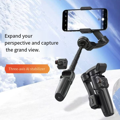 Este M05 AI Smartphone Gimbal de 3 eixos possui um sistema de estabilização de 3 eixos para imagens suaves e sem tremores.  Seu módulo de rastreamento com IA embutido permite um seguimento inteligente de 360°,Equipado com uma luz magnética de preenchimento e uma haste de extensão telescópica para moldura flexível, ele suporta controle por gestos, operação remota e muito mais.  Compacto e portátil, é a ferramenta definitiva para Vlogs, transmissões ao vivo e fotografia de viagens.