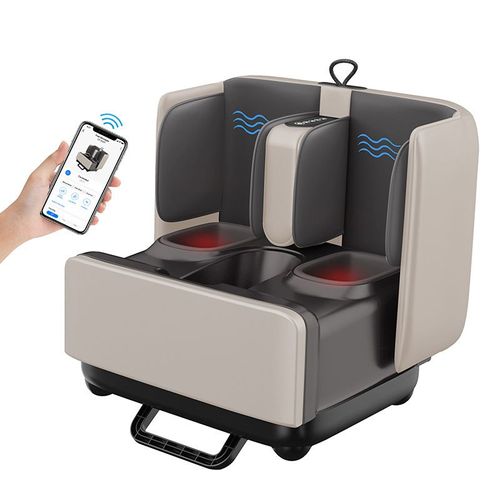 Este dispositivo multifuncional de terapia dos pés integra sovagem com os pés,prensagem de airbag para panturril e aquecimento a temperatura constante.  Ele oferece múltiplos modos para aliviar a fadiga das pernas e pés.  Ele suporta controle duplo tanto por aplicativo quanto por botões.  Pode ser usado como banquinho para os pés e é adequado para quem se exercita ou fica sentado por longos períodos para relaxar, melhorar a circulação, aliviar dores e tensão.  É prático para uso doméstico.