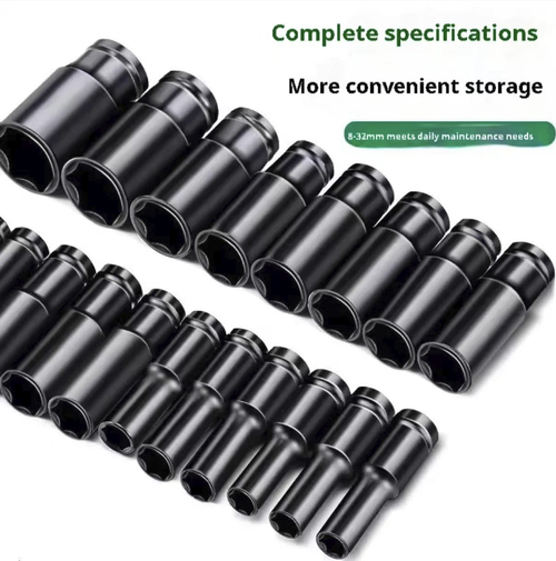 Este conjunto de 20 peças de kit grande de soquete hexagonal estendido para mosca cobre todas as especificações de 8-32mm.É compatível com parafusos de furo profundo com furos profundos estendidos,e é forjado em aço cromo-vanádio para superior resistência ao impacto e durabilidade.É adequada para chaves pneumáticas e chaves elétricas e vem com uma caixa de armazenamento portátil.É um conjunto profissional de ferramentas tudo-em-um para reparo automotivo,reparo mecânico e operações de engenharia.