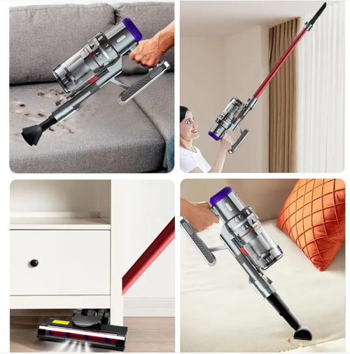 Aspirador portátil sem fio de alta potência, com display digital e ajuste inteligente, sucção potente tanto para limpeza quanto para passar pano em um só, múltiplas cabeças de escova adequadas para todos os cenários domésticos, design vertical sem fio para não limpar pontos cegos, armazenamento na parede economiza espaço, pode ser usado em carros e outros veículos, é uma ferramenta de limpeza completa que ajuda você a se despedir dos problemas domésticos.