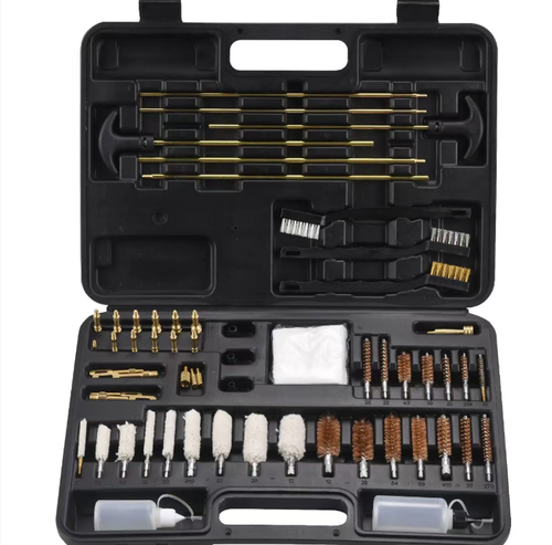 Kit de Limpeza de Armas 58PCS, Conjunto de Ferramentas Universais de Manutenção de Armas com Escovas de Cano, Varas de Limpeza de Latão, Escovas de Nylon e Bronze, Remendos de Algodão, Jaguars, Adaptadores, Garrafas de Limpeza, Escovas Multiferramentas, Estojo Portátil de Armazenamento Rígido, para Armas de Fogo, Rifles, Espingardas, Os Calibres Mais Comums, Caça, Tiro, Cuidados Diários, Resistente à Ferrugem, Fácil de Usar, Ideal para Entusiastas de Armas e Caçadores