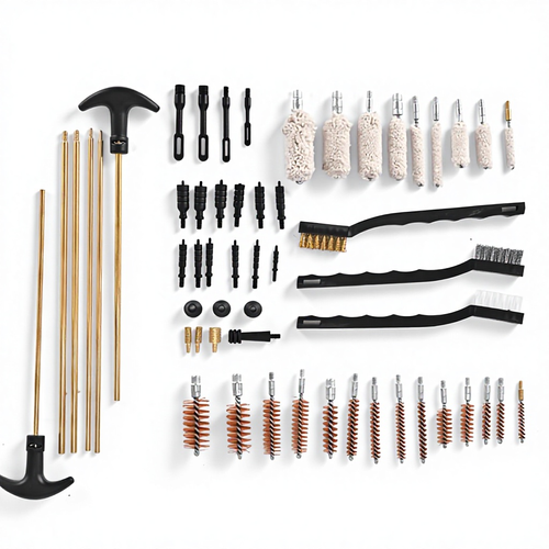 Kit de Limpeza de Armas 58PCS, Conjunto de Ferramentas Universais de Manutenção de Armas com Escovas de Cano, Varas de Limpeza de Latão, Escovas de Nylon e Bronze, Remendos de Algodão, Jaguars, Adaptadores, Garrafas de Limpeza, Escovas Multiferramentas, Estojo Portátil de Armazenamento Rígido, para Armas de Fogo, Rifles, Espingardas, Os Calibres Mais Comums, Caça, Tiro, Cuidados Diários, Resistente à Ferrugem, Fácil de Usar, Ideal para Entusiastas de Armas e Caçadores