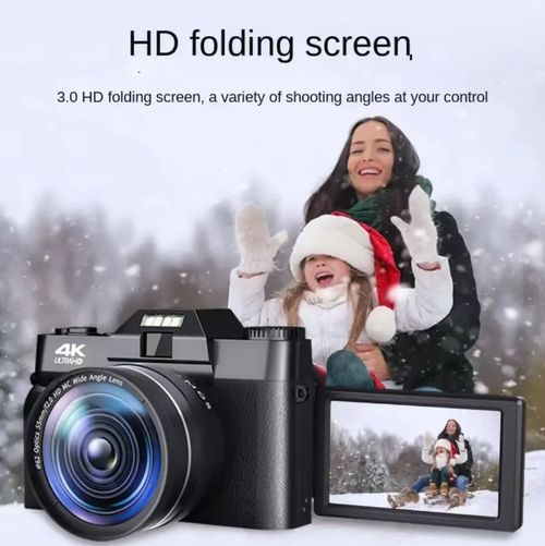 Câmera digital 4K ultra-alta definição, com imagens claras e detalhadas.  A grande abertura faz com que o fundo das fotos de retrato pareça mais borrado, resultando em fotos melhores.  Ele vem com uma fonte de luz embutida para se adaptar a ambientes de pouca luz, tornando-o portátil e fácil de operar.  É uma ferramenta de fotografia de nível inicial para gravação diária, fotografia de viagens e criação de Vlogs, permitindo capturar fotos de alta qualidade com facilidade.