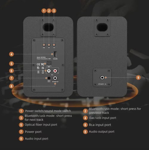 Alto-falantes HIFI audiophile de estante, com resolução equilibrada de alta fidelidade em três frequências, agudos claros e graves intensos.  Adequado para múltiplos dispositivos, como computadores e TVs. Disponível em opções de conexão com fio e Bluetooth.  Com uma aparência simples de tecido, é versátil para decoração residencial.  Tem baixa distorção e pode tocar em volume alto sem distorção.  É uma caixa de som acessível e de alta qualidade para áudio de desktop e cinema leve em casa.