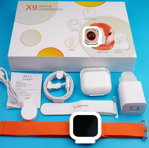 O conjunto de smartwatch X9, com recursos de chamadas Bluetooth e monitoramento de saúde, vem com múltiplos modos de exercício. O conjunto inclui um headset Bluetooth, cabo de carregamento, plugue e duas alças para relógio. Está pronto para uso ao abrir a caixa e é um companheiro inteligente completo para cenários diários e esportivos. Oferece alto custo-benefício e é versátil e adequado para diversas ocasiões. Aproveite uma experiência completa e inteligente imediatamente!