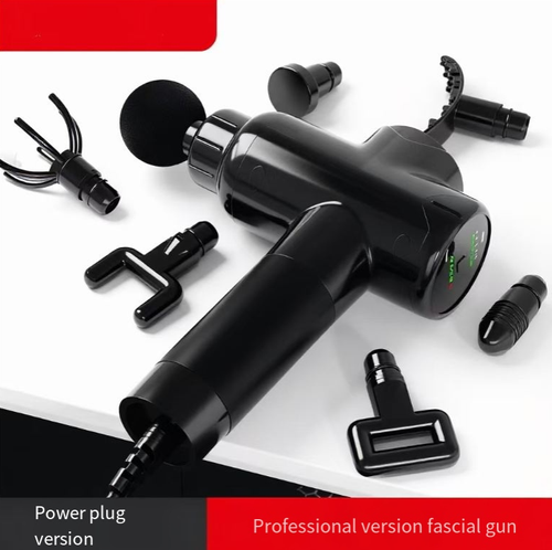 A pistola fascial de aquecimento plug-in oferece potência estável e contínua.  Ele possui múltiplas configurações ajustáveis de força e uma função de terapia de aquecimento.   relaxando efetivamente os músculos dos ombros, pescoço, cintura e costas.  Com baixo ruído e conforto, é uma ferramenta profissional de massagem doméstica tanto para entusiastas de esportes quanto para funcionários de escritório.  Também é um presente atencioso e saudável para família e amigos.