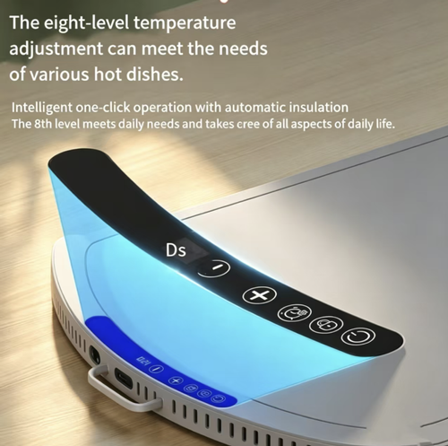 Quadro de corte quente flexível em silicone, enrolável, com múltiplas definições de temperatura. A superfície do quadro aquece uniformemente. É impermeável e resistente ao óleo. Basta limpar com um pano. Após o uso, enrola-se para armazenar e não ocupa muito espaço. Desliga automaticamente quando superaquece. É seguro, economiza energia e pode manter alimentos quentes, aquecer leite e fermentar alimentos. É muito prático para uso diário em casa.