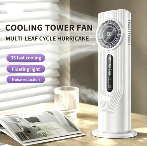 O novo ar-condicionado de mesa vertical possui ajuste de vento em 6 velocidades com duto de ar vórtice, um sistema integrado de umidificação por névoa e iluminação ambiente. Equipado com um temporizador de 1 a 6 horas para desligamento automático, tela digital de alta definição, o aparelho tem um design compacto que economiza espaço e é adequado para escritórios, dormitórios e residências. Combina funções de refrigeração e retenção de umidade, ideal para uso no verão.
