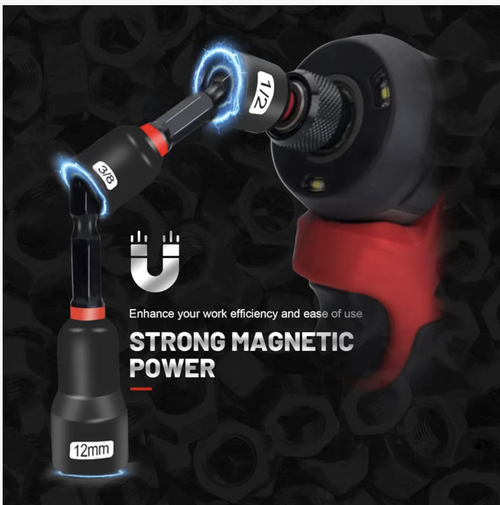 Conjunto de 55 peças com soquetes para impacto, com fixação magnética integrada resistente para parafusos e porcas. O conjunto inclui diversos comprimentos de soquetes e conectores de motor, adequados para furadeiras de impacto, furadeiras elétricas, reparos automotivos e desmontagem e montagem doméstica geral. A caixa de ferramentas transparente e multicamadas é portátil e pode ser facilmente armazenada, com os itens bem organizados para formar um kit completo de reparo.