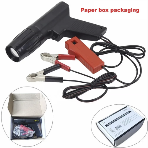 Lâmpada especial para detecção de sincronização de ignição para motores a gasolina, O corpo em forma de pistola é resistente e protegido contra quedas. A luz de xenônio de alta intensidade proporciona uma observação nítida. Calibração precisa da sincronização de ignição, melhorando o rendimento e o consumo de combustível. O conjunto completo de acessórios é portátil e pode ser armazenado de forma conveniente. É uma ferramenta essencial para reparos e manutenção automotiva.