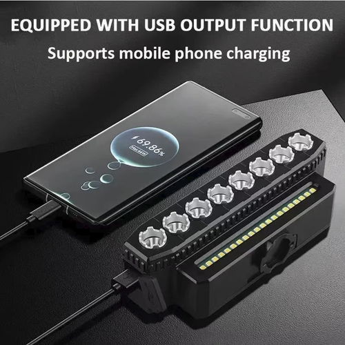 Farol de bicicleta horizontal ABS, combinando funções de iluminação e buzina. Vários conjuntos de luzes LED com diferentes modos de iluminação. Equipado com interruptor remoto. O suporte de montagem é compatível com a maioria das barras de guidão e suporta carregamento USB. Possui desempenho básico à prova d'água. Adequado para iluminação e alerta durante ciclismo noturno. Como lâmpada de assistência ao pedal, ajuda a aumentar a segurança na viagem à noite.