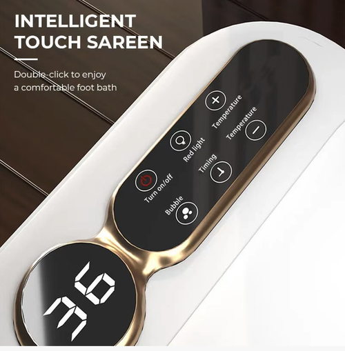 Bacia de massagem com aquecimento totalmente automático, equipada com painel digital de controle, que permite ajuste da temperatura da água para manter uma temperatura constante e isolamento térmico. Possui múltiplos conjuntos de rolos de massagem na parte inferior dos pés, Conta com uma saída de drenagem lateral para facilitar a limpeza.  Ao utilizar, siga as recomendações quanto ao nível da água. Não deixe secar por excesso. Vazare e seque completamente após o uso.