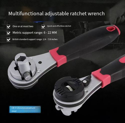 Chave de catraca ajustável 6-22 mm,adequada para diversos tipos de fixadores.Mandíbula metálica forjada que segura com firmeza sem deslizar,a estrutura de catraca permite rotação rápida e pode ser utilizada em espaços estreitos. Alça de borracha antiderrapante em dupla cor, com furo para pendurar na extremidade. Adequada para decoração doméstica, reparação automóvel, manutenção de equipamentos, desmontagem e montagem manual de porcas e parafusos, uma ferramenta prática para a manutenção diária.