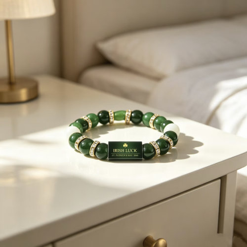Encomende hoje e receberá 2 pulseiras de tigre-verde. Possuem um design com cordão elástico para fácil uso. A pulseira é composta por contas redondas verdes e brancas entrelaçadas com diamantes, e decorada com um painel ornamental no centro, criando uma atmosfera festiva. Recomenda-se removê-las ao tomar banho ou nadar. São adequadas para usar em festas e também podem ser oferecidas como pequenos presentes durante as celebrações.
