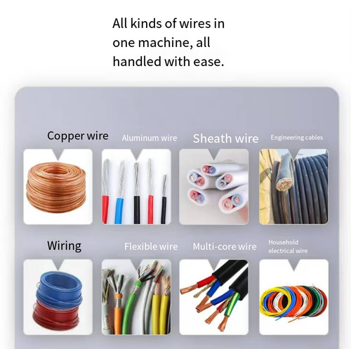 Máquina manual para desbaste de fios usados. O corpo metálico pode fixar a bancada de trabalho, e o botão de ajuste controla a abertura da lâmina. É adequada para diversos tipos de cabos com fios descartados. Alimentação manual, separando o núcleo de cobre da camada externa isolante. Inclui ferramentas para desmontagem. Antes de operar, verifique e ajuste corretamente a abertura da lâmina. Mantenha as mãos afastadas da lâmina e evite cabos blindados. Limpe regularmente os resíduos.