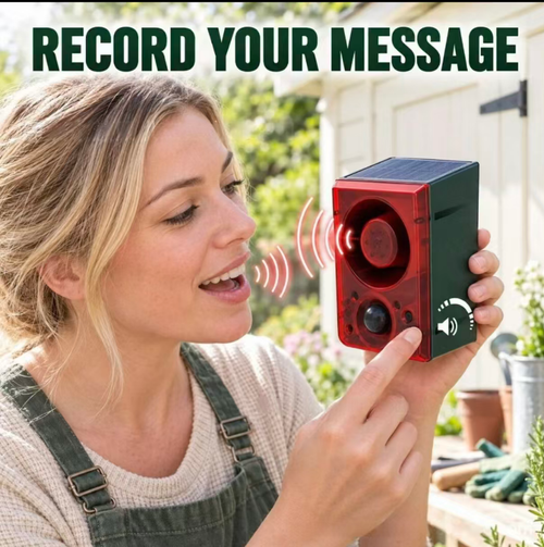 Alarme de detecção de corpo humano por infravermelho com energia solar, equipado com um painel solar integrado para carregamento, Quando detecta movimento humano, aciona um aviso sonoro e visual. A carcaça possui proteção à prova d'água para uso externo e é fácil de instalar, adequada para funcionar como sistema básico de segurança em pátios, pomares, armazéns e fazendas pecuárias. É um dispositivo auxiliar prático para proteção simples de segurança em áreas ao ar livre.