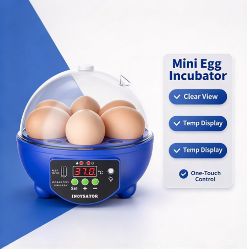 Incubadora inteligente mini USB, fonte de alimentação de baixa tensão tipo-C, tampa transparente para fácil observação, equipada com controle digital de temperatura e lâmpada de inspeção de ovos. Adequada para a eclosão de ovos de galinha, pato e ganso. Compacta em tamanho, pode ser colocada sobre a mesa de trabalho, ideal para incubação em pequena escala por entusiastas domésticos e para observação científica. Experimente a diversão de criar aves. Pode ser usado diretamente sobre a mesa do lar.