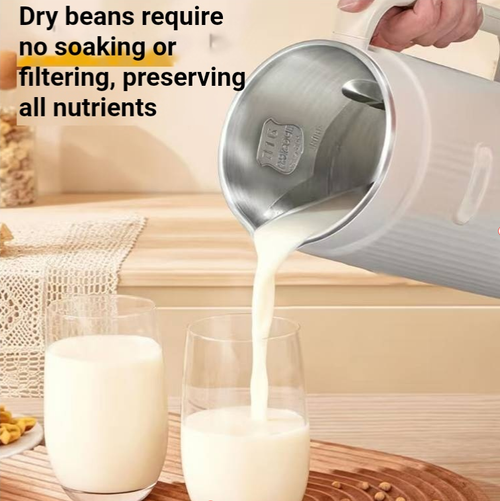 Esta máquina de batedor multifuncional de leite de soja com capacidade de 1350 ml possui um recipiente interno em aço inoxidável 304, oferece múltiplas configurações de programa,Pode preparar leite de soja, alimentos complementares, leite de nozes, entre outros. Com design sem filtro, apresenta menor ruído durante a operação e é fácil de usar. Por favor, siga as instruções sobre o nível de água durante o uso. É adequada para uso doméstico em famílias de 1 a 2 pessoas.