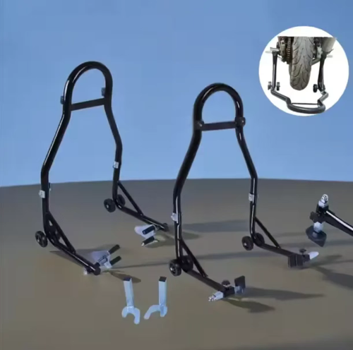 Suporte universal para motocicleta, capacidade de carga de 500KG, parede tubular espessada + soldagem dupla face para desempenho estável e sem tremores.  Ele possui múltiplos modelos de veículos tanto para as rodas dianteiras quanto traseiras.  Com rodas sólidas, permite que uma pessoa mova o veículo.  Adequado para vários cenários, como manutenção, lavagem, estacionamento.  Instalação simples.  Essencial para entusiastas de motocicletas!