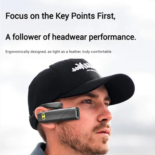 Farol lateral de 55g, leve como um fone de ouvido, não pesado na cabeça.  De lado, portátil, podem ser encaixados na aba de um chapéu para compatibilidade entre múltiplos cenários.  Com interruptor de controle por gestos para operação em modo mãos-livres.  LED de alto brilho + display de nível de bateria.  Liberte suas mãos sem atrapalhar suas ações.  Equipamentos leves indispensáveis para entusiastas de atividades ao ar livre e trabalhadores noturnos.  Quando você usar, vai ficar viciado!