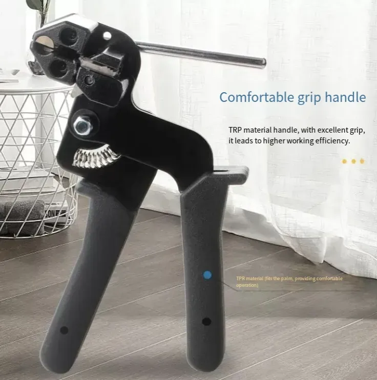As braçadeiras de cabo de aço inoxidável, feitas de aço carbono, são afiadas e duráveis.  O design do punho com uma mão é fácil, tornando a operação conveniente.  O processo de aperto e corte é concluído em uma única etapa.  Eles são adequados para agrupamento de cabos em vários cenários, como energia, engenharia e uso doméstico, permitindo que você obtenha facilmente resultados de agrupamento profissionais.  É uma ferramenta prática para melhorar a eficiência.