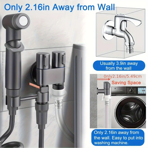 Conjunto de pistola de pulverização multifuncional com pressão aprimorada, com modos potentes de pressão e múltiplos modos de saída de água.  Ele pode facilmente limpar manchas de vaso sanitário e rasparia de azulejos, além de ser usado para regar flores e lavar pets.  A instalação é simples.  A mangueira à prova de explosão é flexível e não possui cantos mortos.  O material metálico é durável e à prova de ferrugem, tornando a limpeza do banheiro eficiente, fácil e relaxante!