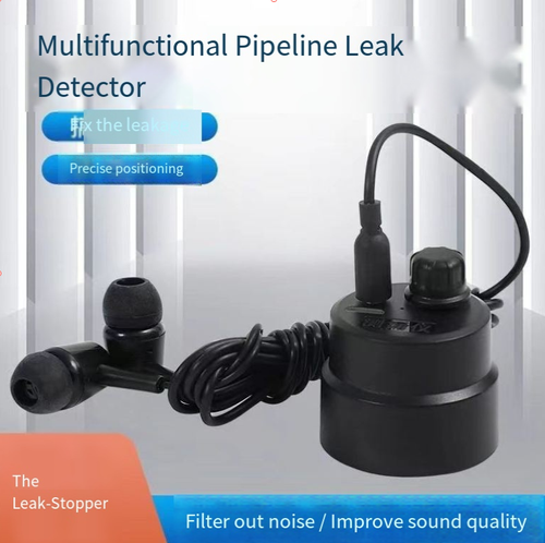 Detector de vazamento de tubo multifuncional, com captação de som altamente sensível para capturar o som de vazamento de água.  A interface de 3,5 mm permite a conexão a vários dispositivos para gravação e análise diretas.  Compacto e portátil, com bateria de longa duração e resistência à água e poeira. Adequado para detectar vazamentos em tubos ocultos domésticos e tubulações de engenharia.  Isso torna impossível que vazamentos ocultos se escondam.  É o batedor preciso para vazamentos de tubos.