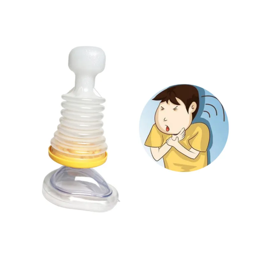 O dispositivo de primeiros socorros para asfixia é uma ferramenta que salva vidas para obstrução das vias aéreas.  É leve e portátil, com uma alça que se encaixa na boca e no nariz.  Ele pode criar pressão negativa para remover objetos estranhos das vias aéreas, permitindo um tempo precioso para os primeiros socorros de asfixia e servindo como um escudo de proteção de vida para residências e locais públicos.