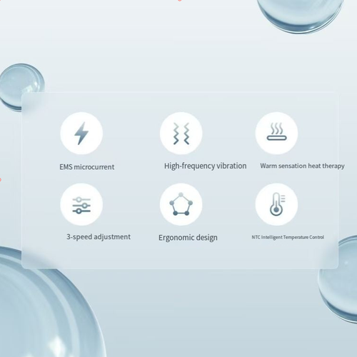 Dispositivo de massagem de fáscia profunda, ele integra estimulação de corrente, massagem por vibração e três níveis de terapia térmica.  Pode aliviar a fáscia muscular e é adequada para áreas como ombros, pescoço, cintura e abdômen.  A alça ergonômica é fácil de operar.  É compatível com múltiplos modos para diferentes peças, é pequeno, portátil e tem longa duração de bateria.  É uma ferramenta prática para trabalhadores de escritório e entusiastas de fitness relaxarem seus corpos.