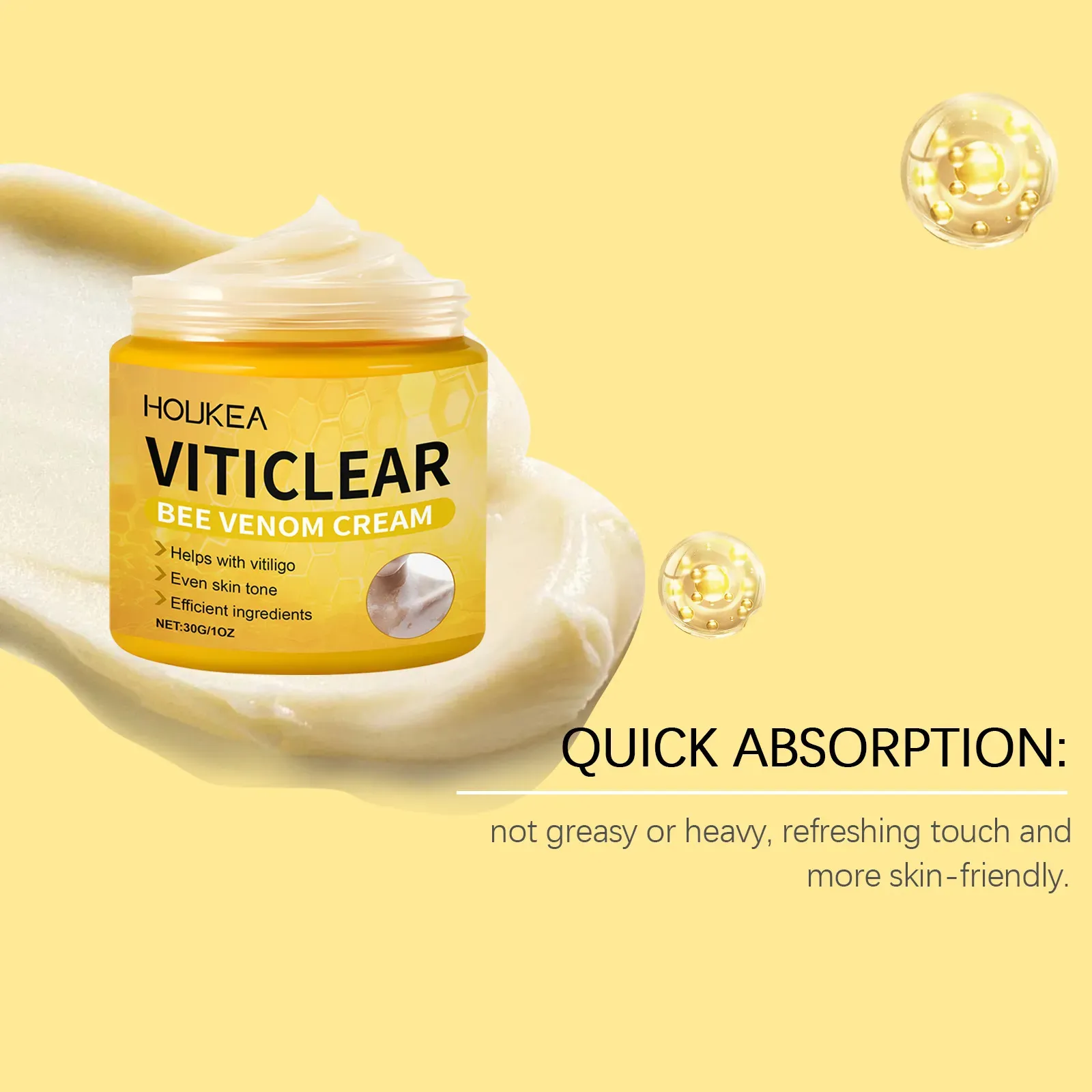 Não perca a oferta exclusiva de hoje! Pegue 3 frascos do Bee Venom Vitiligo Sooing Repair Cream de uma vez. Os ingredientes principais do veneno de abelha nutrem profundamente a base da pele, promovem a regeneração celular e aprimoram a capacidade de autorreparação. Ele age suavemente nas áreas afetadas, desfocando gradualmente as bordas das manchas e uniformizando a pele na pele, sem efeitos colaterais e proporcionando tranquilidade. É um item indispensável para cuidados com a pele.