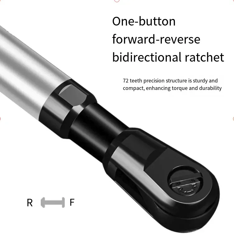 Chave de catraca estendida: Uma ferramenta poderosa para manutenção, forjada com precisão e durável.  Ele suporta os modos manual e elétrico.  O design estendido de nível industrial é adequado para espaços estreitos.  Com um interruptor de avanço e retrocesso de um clique, é uma escolha eficiente e sem esforço para reparo de automóveis e manutenção industrial.