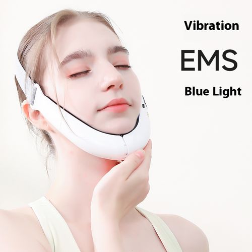 Smart V-face magro rosto instrumento, EMS micro corrente + alta freqüência micro vibração dupla efeito de elevação, com luz azul vermelha alternadamente irradiação, você pode desfrutar de cuidados de aperto de nível de hospital em casa. O design ergonômico que se encaixa na linha da mandíbula, o modo de pulso inteligente é suave e confortável, 10 minutos por dia, fácil de atenuar o edema e apertar o contorno, para criar um delicado pequeno rosto V, rejuvenescer o estado jovem da pele viva.
