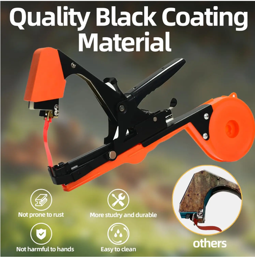 Esta máquina de amarração de treliça ergonômica oferece uma pegada confortável e é fácil de operar.  É adequado para várias culturas de videira, como uvas e pepinos, e o processo de amarração é eficiente e seguro.  Se você fizer um pedido hoje, também receberá 10.000 pregos + 5 rolos de fita adesiva, permitindo que você gerencie facilmente as vinhas e ajude suas plantações a crescerem vigorosamente!