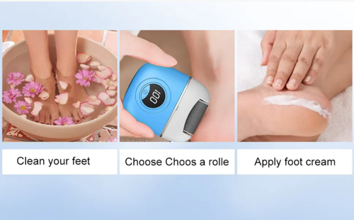 Moedor de pé digital elétrico com controle digital de velocidade dupla, cabeça de moagem lavável + sensor de pressão, três cabeças de moagem com alta velocidade de 12000 RPM, moagem em três etapas para remover calosidades e pele morta, tornando seus pés suaves e macios.  Fácil de manusear para cuidados com os pés em casa!