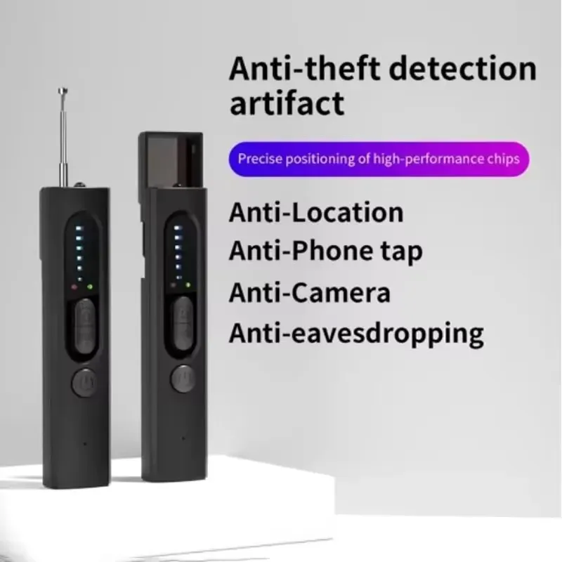 Detector de câmera anti-espião de varredura precisa por infravermelho.  A varredura infravermelha torna as câmeras ocultas visíveis.  Ele também pode ser usado para posicionamento reverso, espionagem e monitoramento de telefones celulares.  Com seis ajustes de sinal, é pequeno e portátil.  Possui função de alarme de vibração.  É um guardião inteligente para proteger a privacidade durante viagens ou em casa.