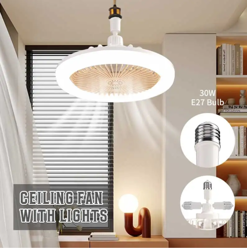 O dispositivo mágico de luz suave soprado pelo vento, soldando o frescor ao teto, combinando iluminação e soprando ar em um só.  Parafuso do tipo E27, sem necessidade de furar furos.  A auto-instalação em 5 minutos é super conveniente.  3 cores suaves de luz para proteção ocular, 3 ventos silenciosos e suaves para dissipar o calor, pás invisíveis sem fazer os pelos enrolarem ou acumularem poeira.  Com uma lâmpada, você pode alcançar o dobro do conforto!