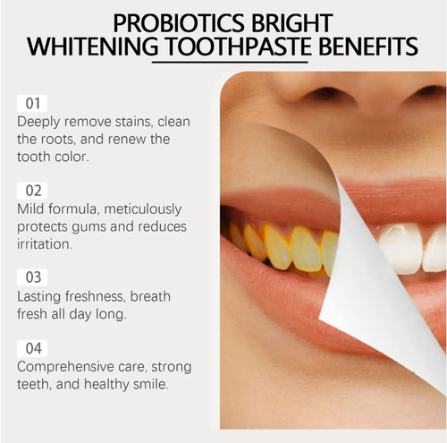 O creme dental SP6 Probiótico Eliminador de Bactérias Orais é especialmente projetado para eliminar as bactérias do mau hálito.  Também pode remover manchas de cigarro e iluminar os dentes amarelos.  Ele contém ingredientes calmantes para dentes sensíveis.  Após a escova, proporciona um frescor duradouro.  É indispensável para fumantes e amantes de chá de café.  Um tubo dura 2 meses.  Faça o pedido hoje e adquira 10 tubos, o que é suficiente para estocar por quase dois anos!