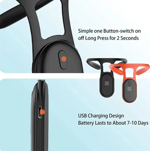 Corretor de postura de relaxamento linfático por ultrassom.  Ele pode detectar e alertar inteligentemente sobre corcunda.  A tecnologia de ultrassom alivia a pressão linfática nos ombros e pescoço.  Carregamento USB está disponível.  Adequado para adultos e crianças.  Pode ser usada invisivelmente sem afetar o movimento.  2 horas por dia durante 21 dias para corrigir corcunda, desenvolver uma postura ereta e relaxar os ombros e o pescoço!