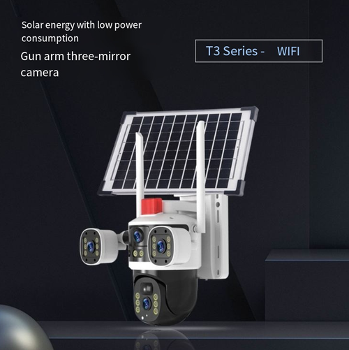 Preocupado com a segurança da sua casa, empresa ou quinta? Esta câmara de vigilância com lente tripla e energia solar é uma verdadeira inovação. Funciona todo o ano sem fios, mesmo em dias chuvosos e nublados, evitando falhas de energia e frustrações! Três lentes de alta definição oferecem uma visão panorâmica de 360°, penetrando cantos, ângulos mortos e áreas escondidas.