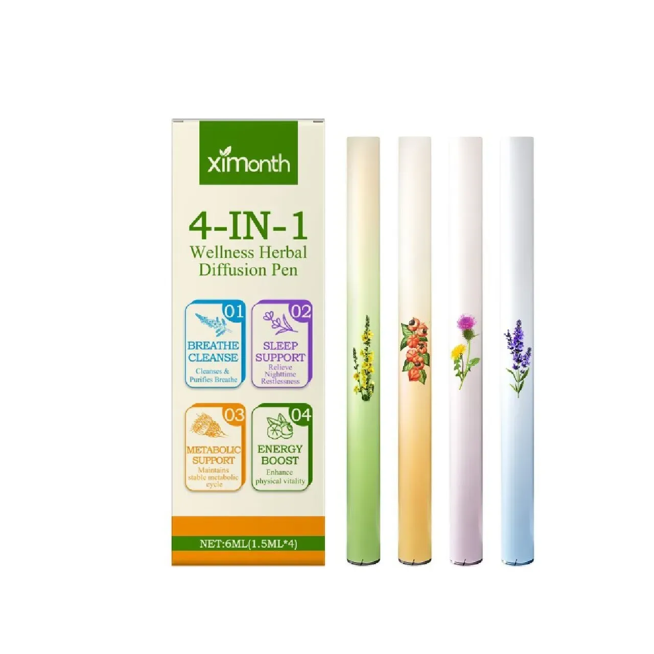 Cansado e com dificuldade para dormir?  O Clear Lungs and Nourish Hever Care Stick da XIMONTH combina efeitos refrescantes, que promovem o sono, emagrecerem e protegem a pele em um único produto.  Ele oferece cura natural e herbal em qualquer lugar.  Peça hoje e faça um upgrade para 2 caixas (8 gravetos), coloque-as na sua bolsa e cheire antes do trabalho ou antes de dormir para recuperar suas energias facilmente.