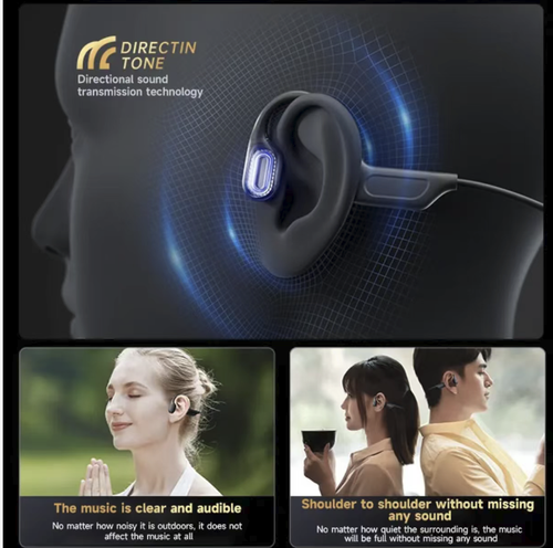 Estes fones de ouvido de condução óssea de água e terra de dupla finalidade são à prova d'água no nível IPX8, adequados para cenários subaquáticos, como natação.  A tecnologia de condução óssea libera o canal auditivo e também é estável durante as atividades terrestres.  A qualidade do som é clara e tridimensional, com um design leve, permitindo que você desfrute de música livremente durante as atividades aquáticas e terrestres.