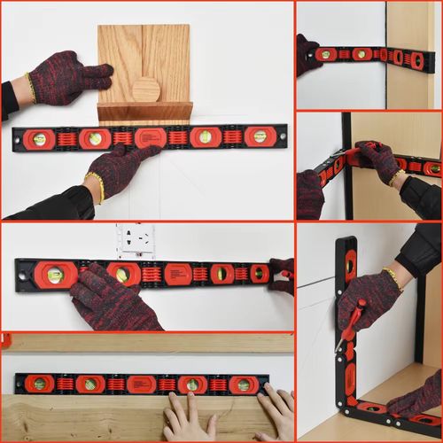 Nível de cinco vezes de alta precisão magnética forte, com medição multi-ângulo de precisão de 0,01 °. A sucção magnética super forte adere firmemente aos metais. O design quíntuplo é portátil e fácil de transportar. Feito de liga de alumínio e ABS, é resistente a choques e à prova de ferrugem. Com as três principais vantagens de estabilidade, precisão e conveniência, tornou-se uma ferramenta completa para construção de decoração, reforma de casa DIY e instalação profissional.