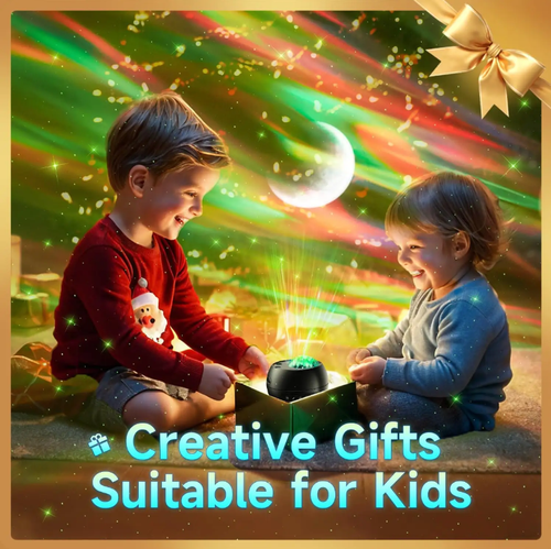 Projetor Starlight para projeção ambiente: 7 modos de iluminação + rotação livre de 360°.  É uma potência de iluminação que adiciona muita cerimônia à sua vida.